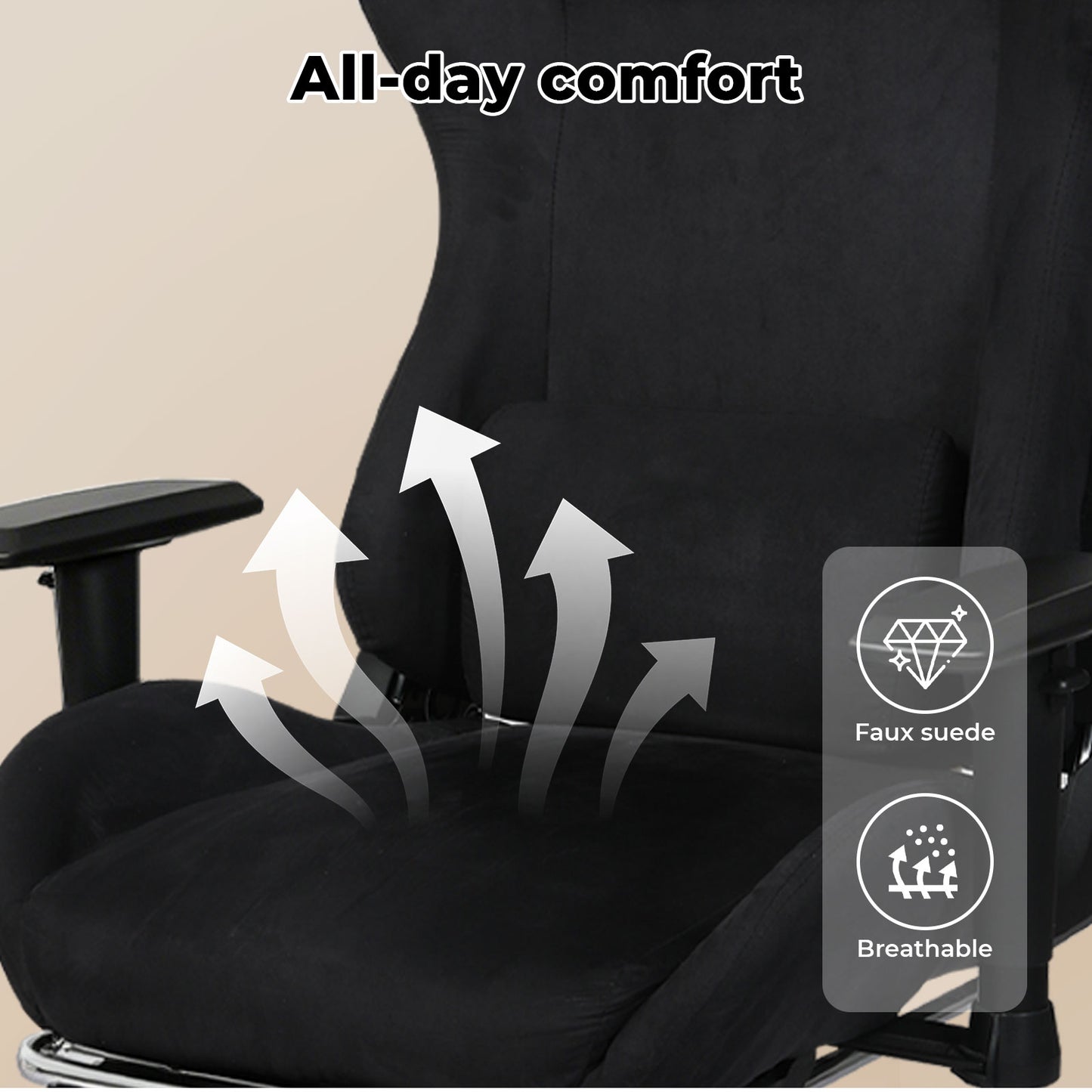 Ergonomic Office Chair 165° Reclining Executive Computer Chair with Spring Seat