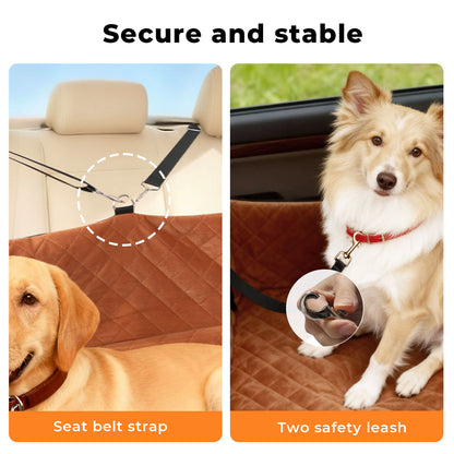 Skylos Dog Booster Car Seat Travel Carrier Bed Basket for Pet up to 100lbs Brown