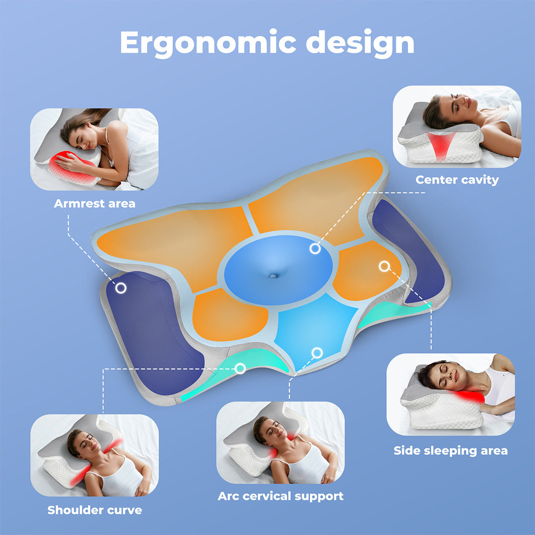 Lavio Contour Orthopedic Pillow Memory Foam Ergonomic Cervical Neck Pain Relief