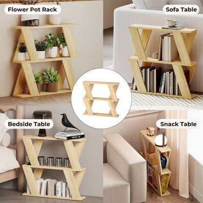 Levede Slim Side Table with Storage Shelf Sofa End  Accent Table Wooden 2 Tier