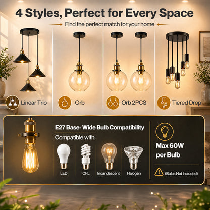 Emitto Pendant Light Modern Hanging Lamp Vintage Industrial E27 Ceiling Light