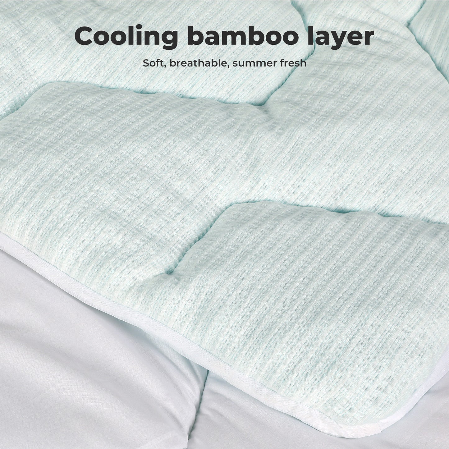 Bamboo Memory Foam Mattress Topper 3cm Double Super King Single Fitted Skirt