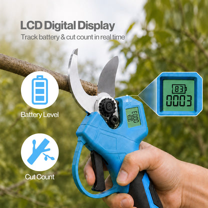 Traderight Pruning Shears 450W Brushless LCD SK5 Blade for Garden Cutting Blue