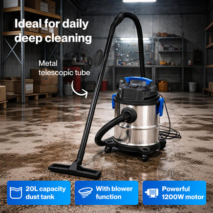 Spector Wet Dry Vacuum Cleaner 20L 1200W Blowing Function Powerful Industrial