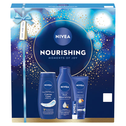 NIVEA Nourishing Moments of Joy Gift Set 4pc – Shower Cream 250ml  Lotion 250ml  Lip Balm & Hand Cream 100ml