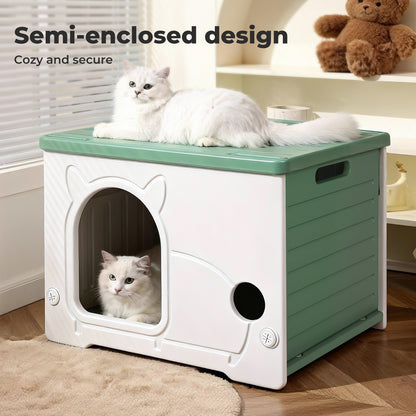 Skylos Dog Kennel Plastic Puppy Shelter Pet House Weatherproof Outdoor Indoor