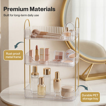 ilus Makeup Organiser 3-Tier Cosmetic Storage Modern Beauty Box Space Saving