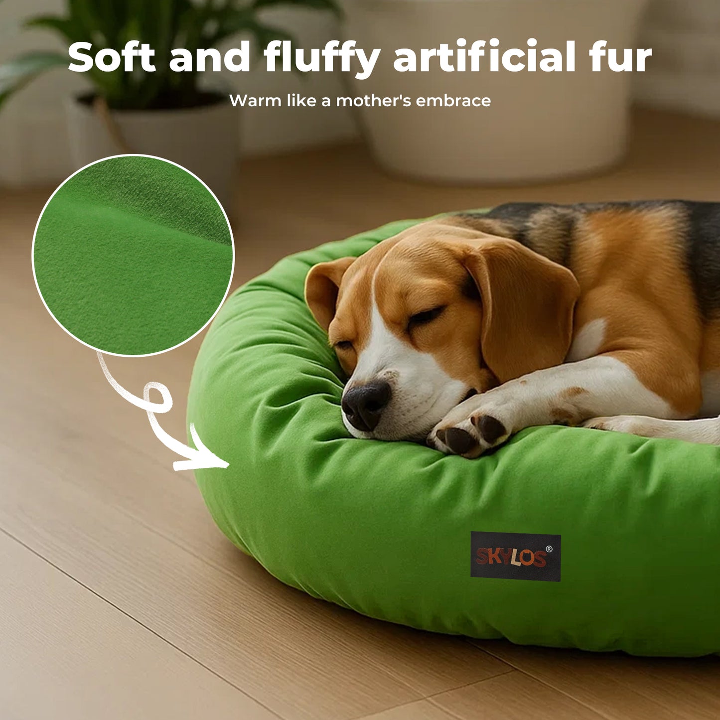 Donut Dog Bed Velvet Calming Washable Large Small Pet Cushion Soft Mattress