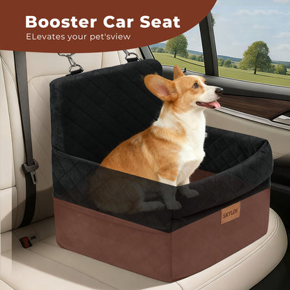 Skylos Dog Booster Car Seat Cosy Cats Pet Travel Bed with Safety Leash Black