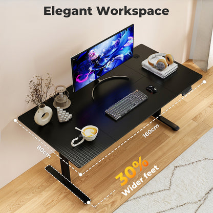 Levede Electric Standing Desk  Adjustable Height Workstation Metal Frame Black