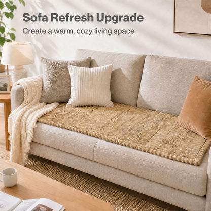 Marlow Corduroy Sofa Cover Pet Friendly Non Slip Washable 70 x 180cm Light Camel