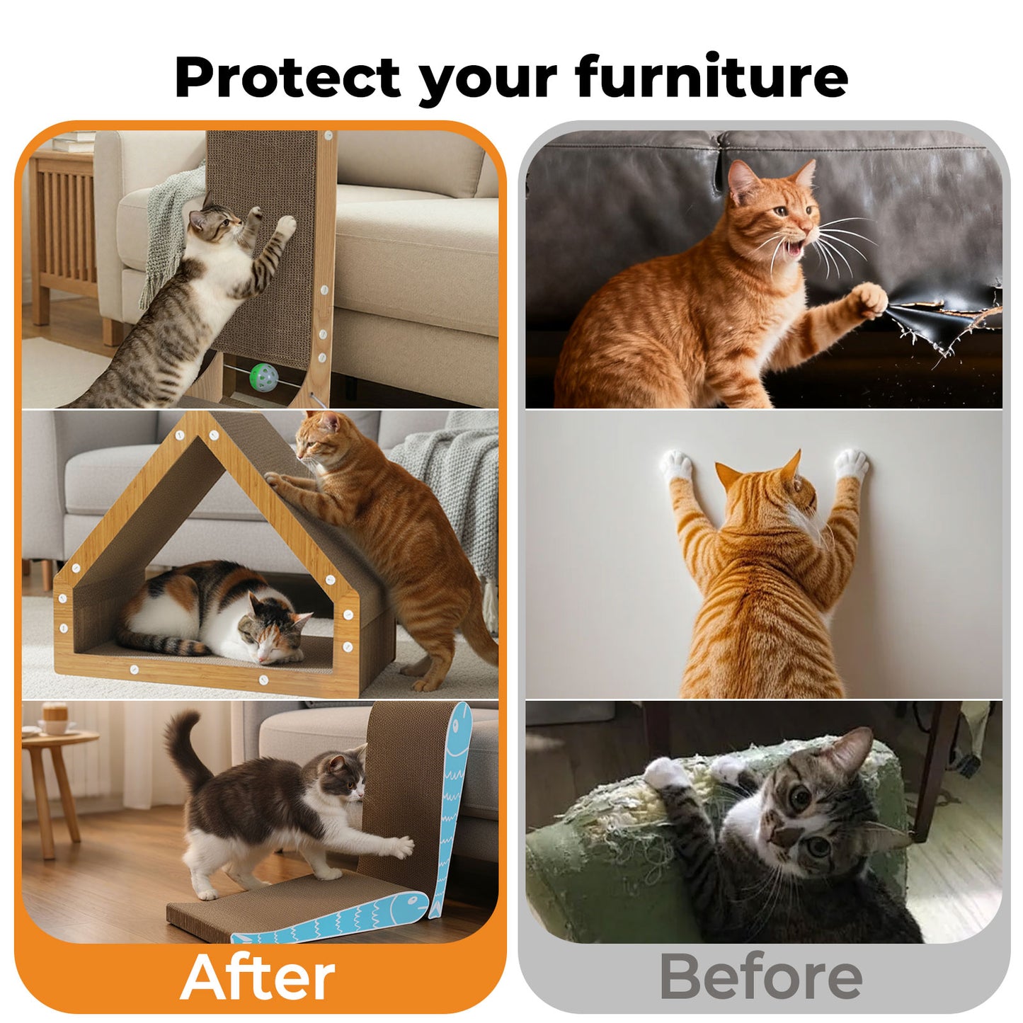 Skylos Cat Scratching Board Durable Recyclable Cardboard Scratcher Lounge Bed