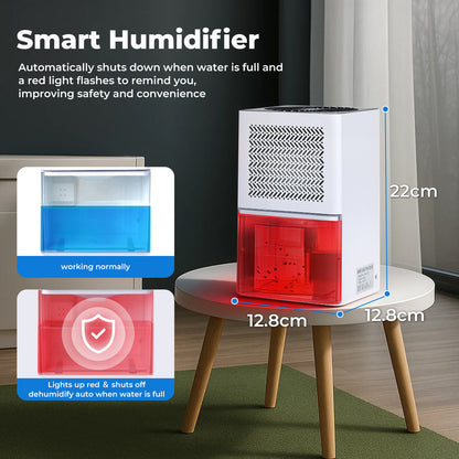 Spetor Portable Quiet Mini Dehumidifier Moisture Extraction 1L Tank LED Lights
