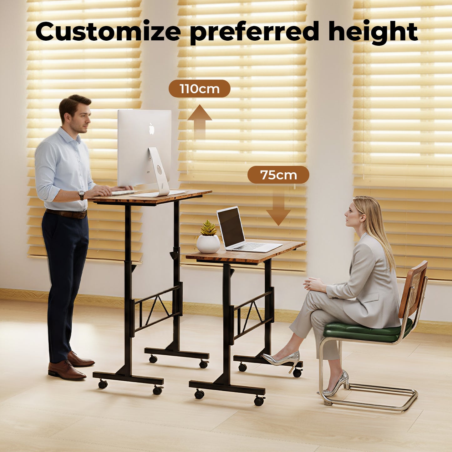 Levede Standing Desk Height Adjustable Office Laptop Pc Computer Workstation