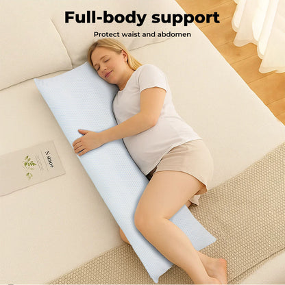 Lavio Long Bolster Pillow Memory Foam Cooling Cover Pregnancy Nursing Maternity Body Support