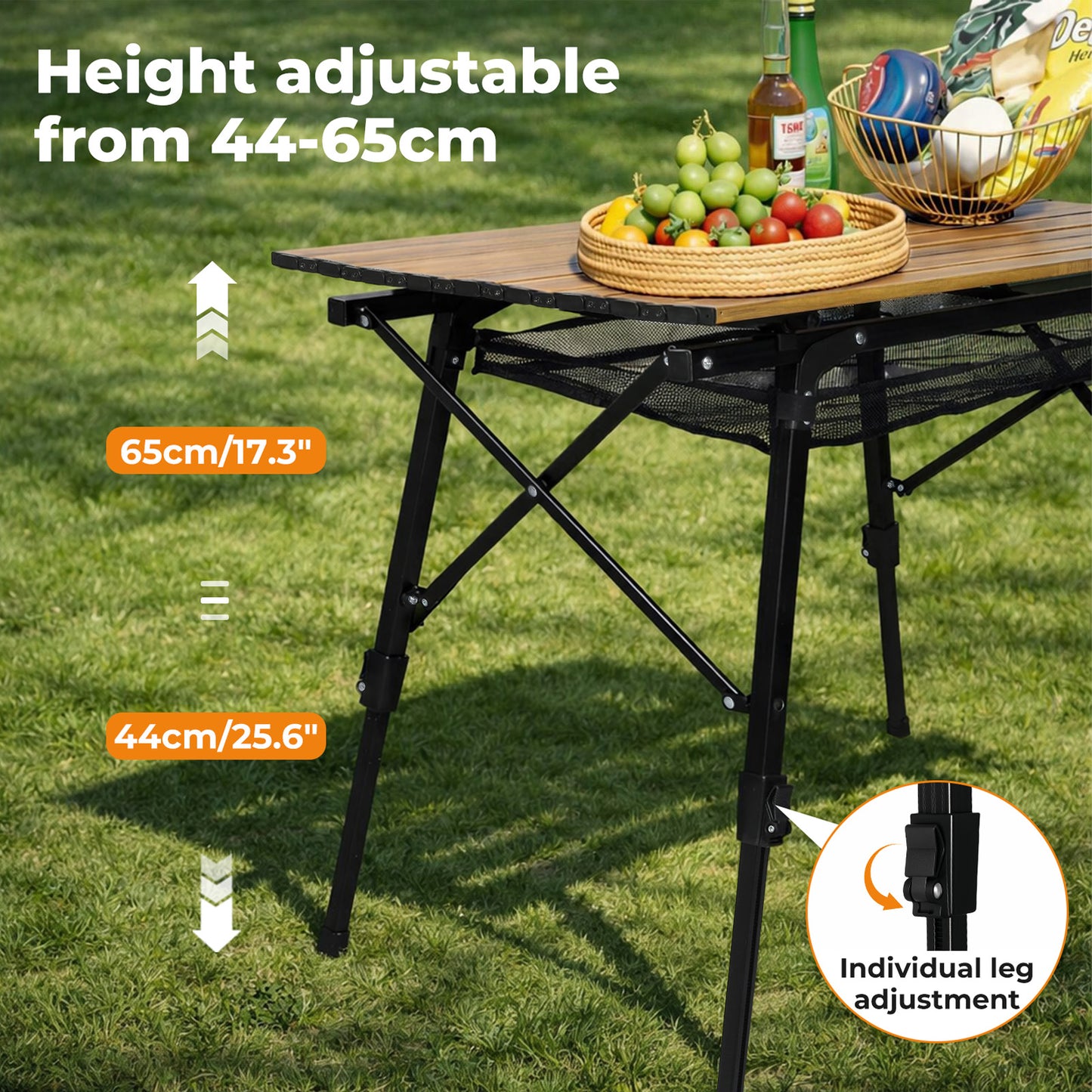 Levede Folding Camping Table Adjustable Height Aluminium Portable Picnic Desk