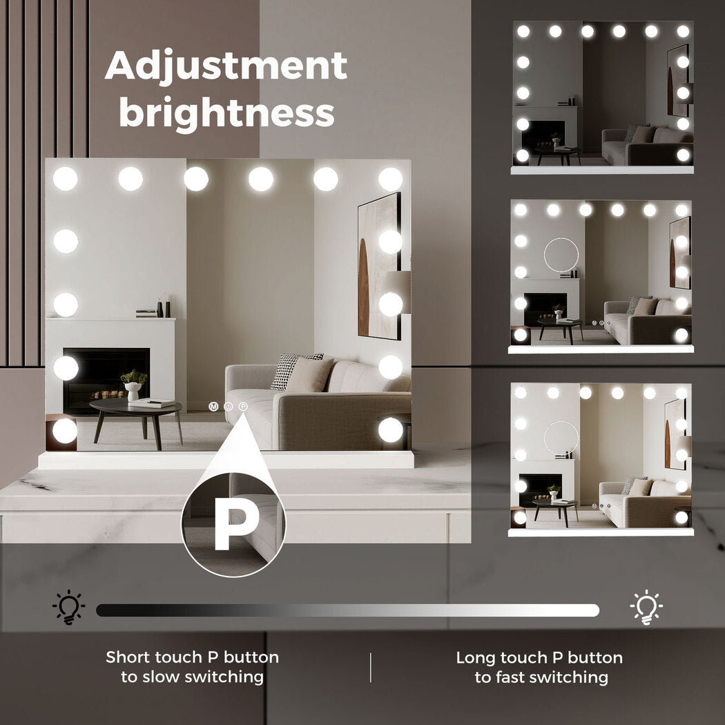 Emitto LED Hollywood Makeup Mirror Vanity Light Mirror 14 Dimmable LED Bulbs