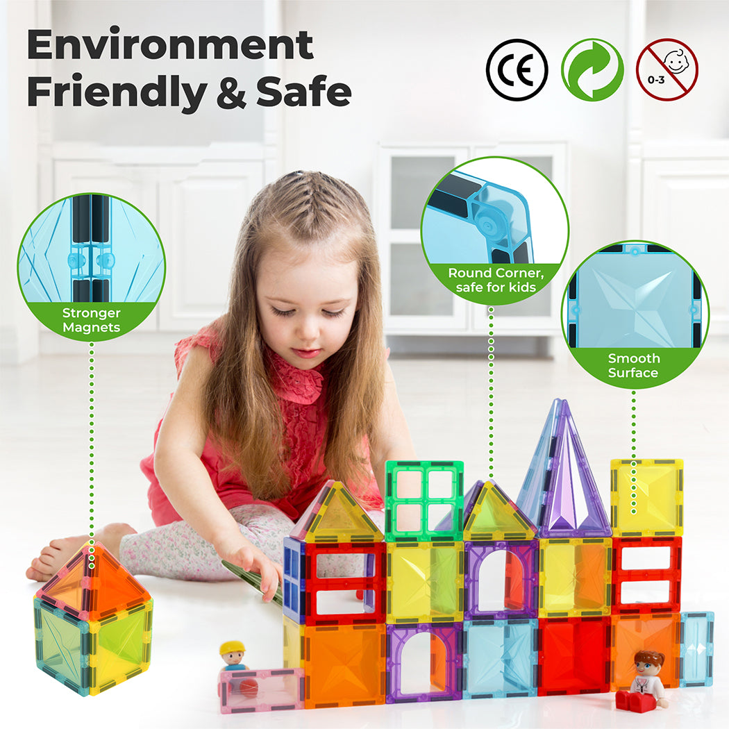 Dekko 100Pcs Magnetic Tiles Building Blocks Kids Educational Construction Toys