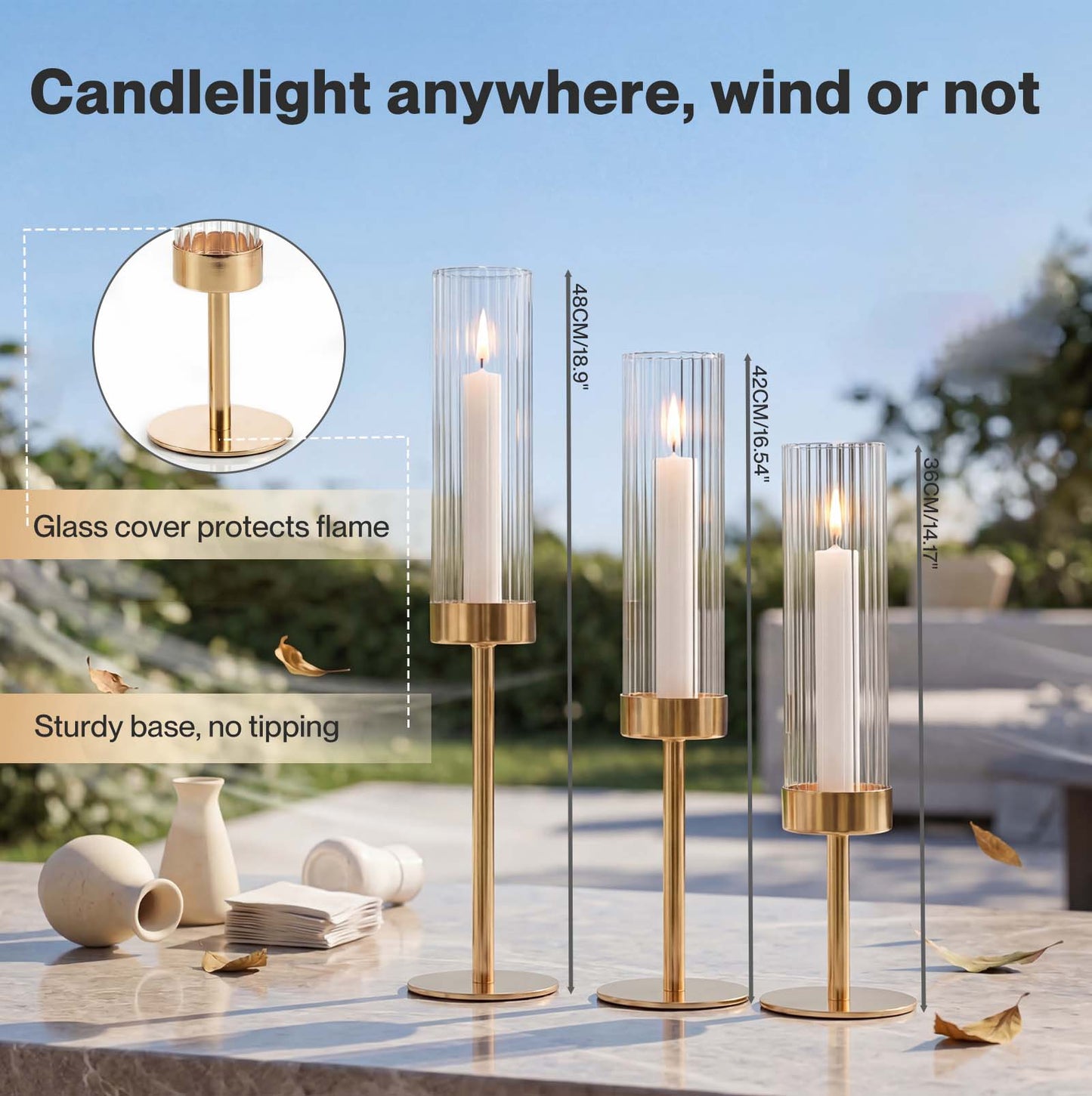 Levede Candle Holder Set Candlestick Stand Light Holder Table Modern Decorative