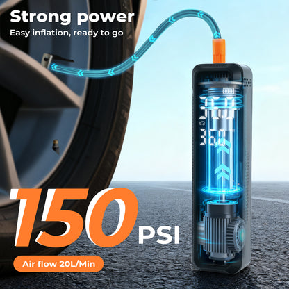 Traderight Car Tyre Inflator Portable Air Compressor Pump 150PSI Rechargeable
