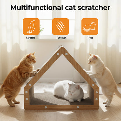 Skylos Cat Scratching Board House Corrugated Cardboard Cat Scratcher Indoor