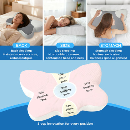 Lavio Ergonomic Cervical Memory Foam Pillow for Neck Pain Relief Cool Breathable