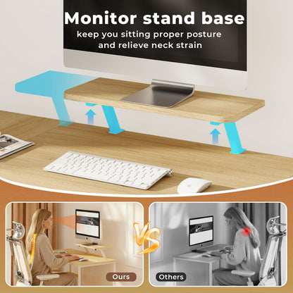 Levede Computer Desk Home Office Table with Storage Shelves Monitor Stand Oak