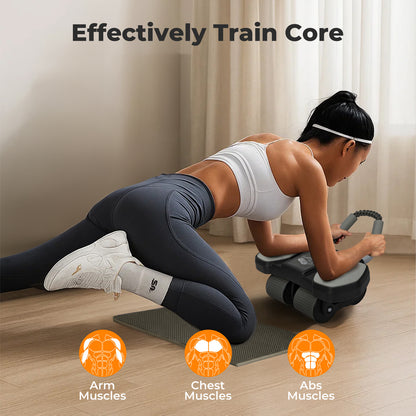 Centra Healty Belly Wheel AB Roller 4 Wheel with Elbow Support Automatic Rebound