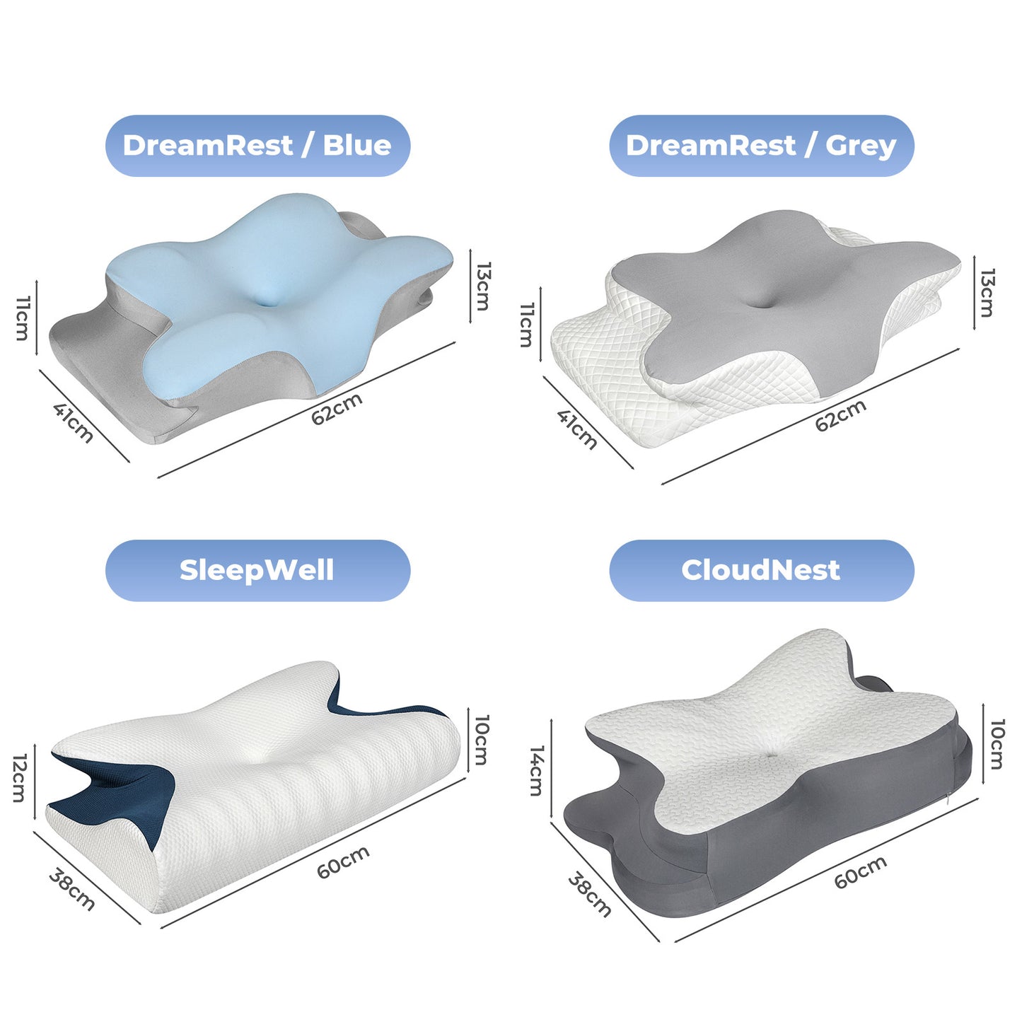 Lavio Ergonomic Memory Foam Pillow For Cervical Shoulder Orthopedic Pain Relief
