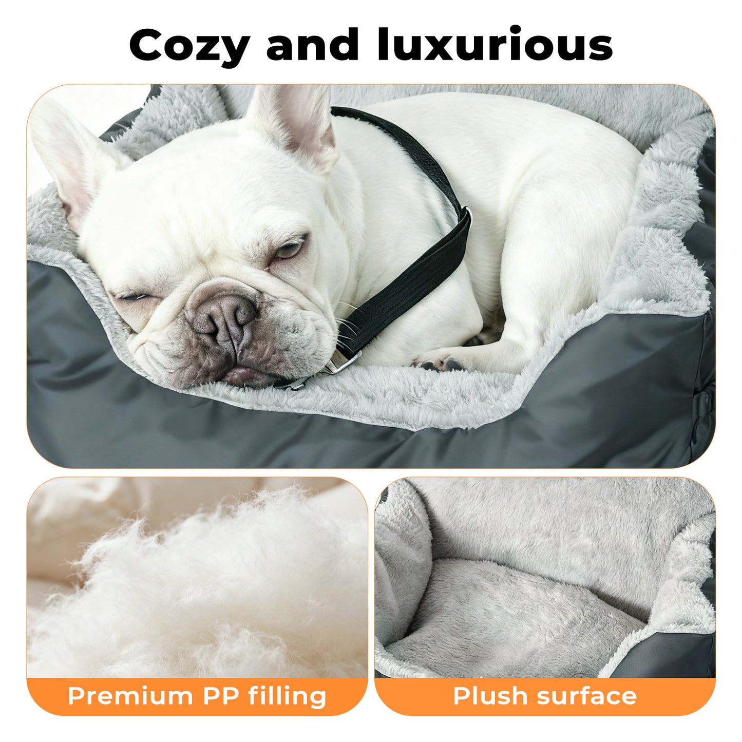 Skylos Dog Car Seat Portable Pet Travel Bed Carrier Washable for Small Dogs