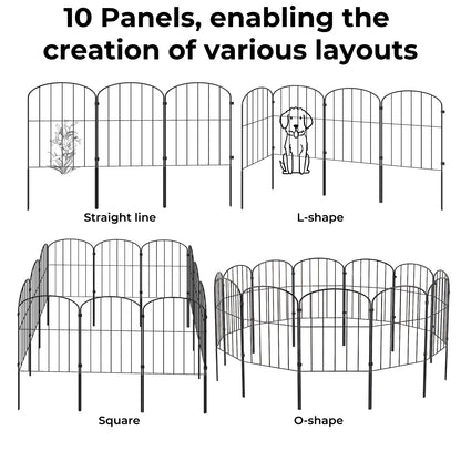 Levede 10 Pack Animal Barrier Metal Decorative Garden Fence Outdoor Pet Border