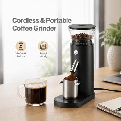 Spector Coffee Grinder 60-Setting Portable USB Rechargeable Burr Grinder Black