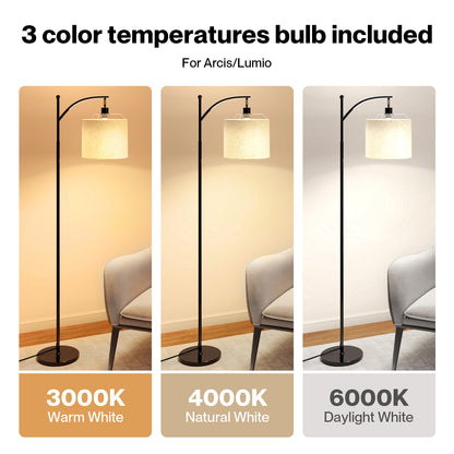 Emitto LED Floor Lamp Morden Dimmable Adjustable Reading Light Remote with Bulb