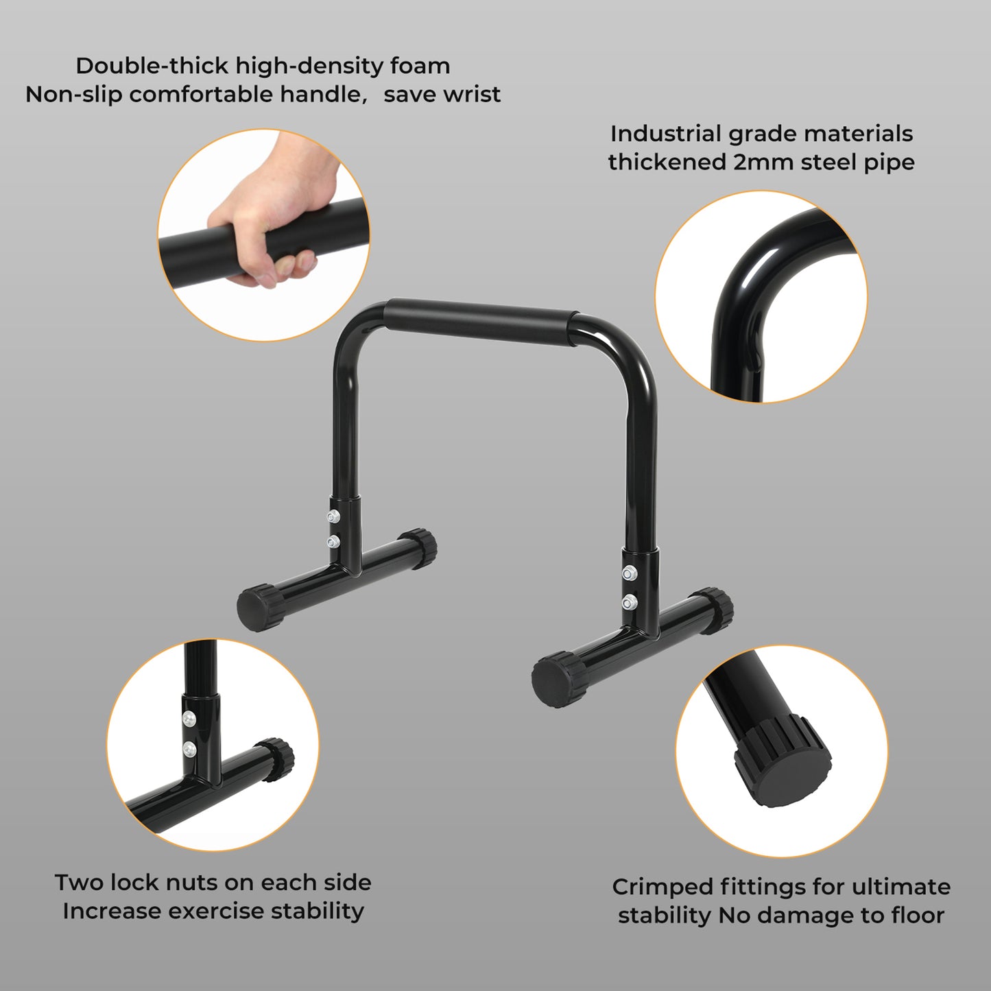 Centra Parallel Dip Bar Station Gym Parallettes Workout Crossfit Calisthenics