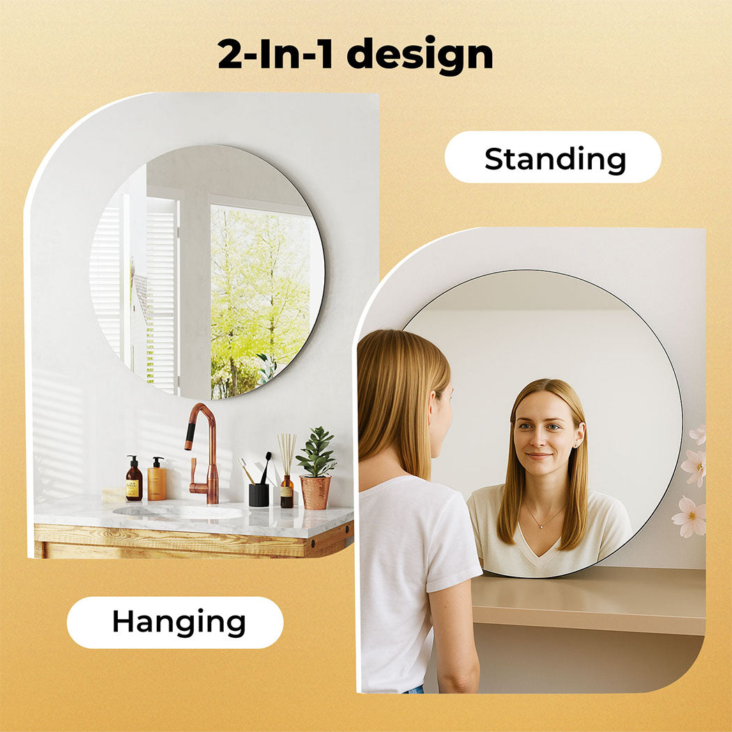 Levede 40cm Round Wall Mirror Frameless Tempered Glass Explosion-Proof Decor
