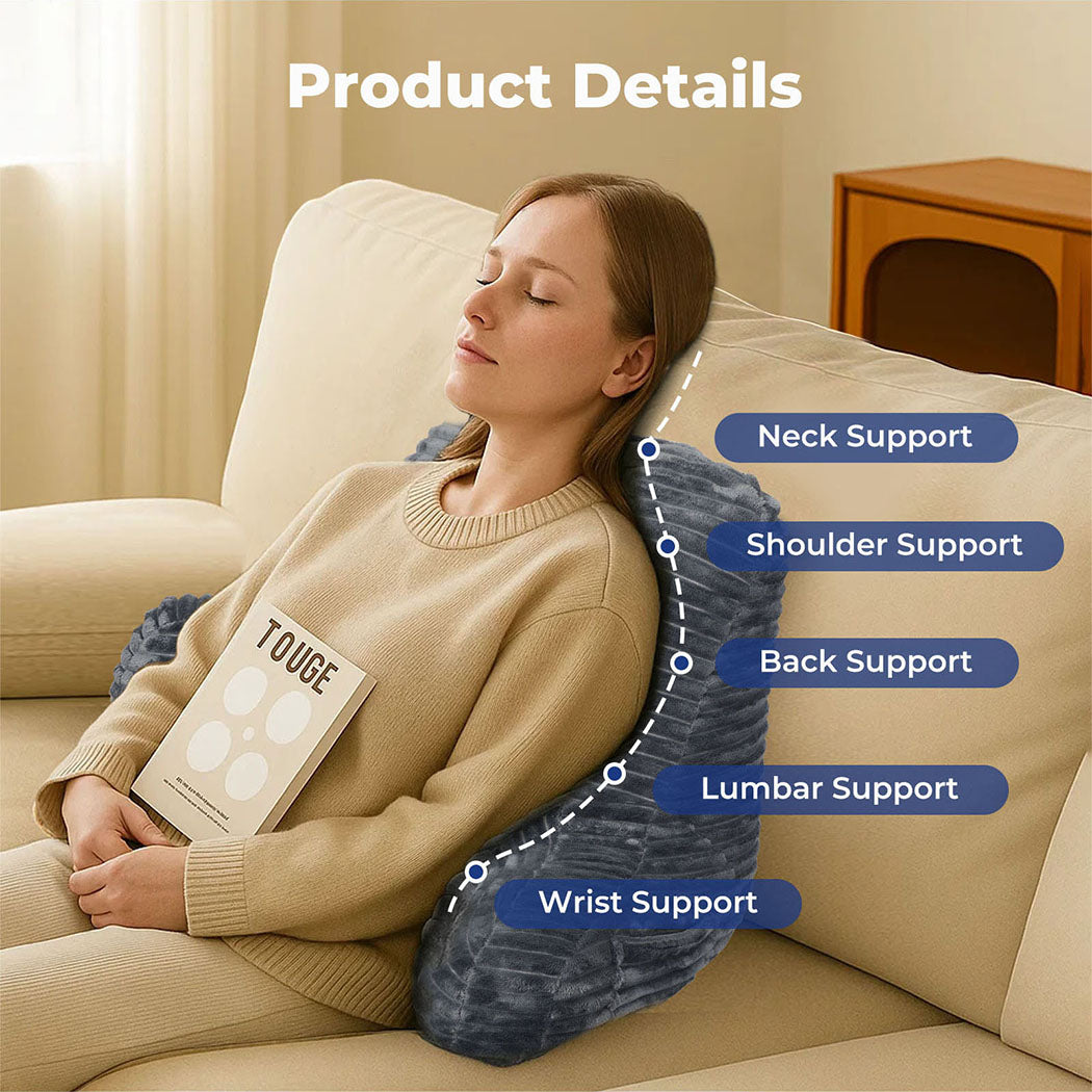 Lavio Backrest Reading Pillow Lumbar Support Arm Seat Cushion Machine Washable