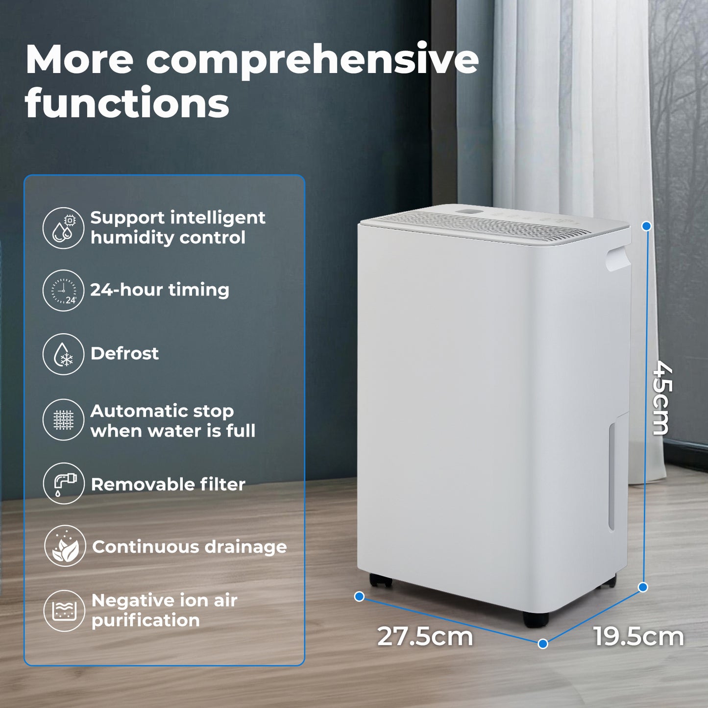 Spector 10L Large Dehumidifier Home Air Dryer for Mould Moisture Portable Quiet