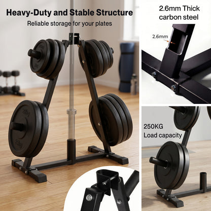 Centra Weight Plate Storage Rack Olympic Plate Holder Gym Weight Stand Tree