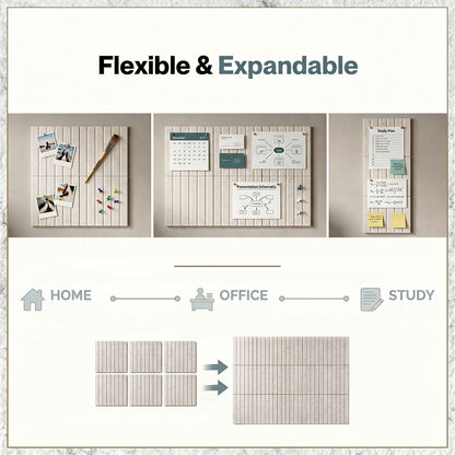 Levede Felt Notice Board 6 Pack Wall Tiles Pin Board Self Adhesive Beige 30x30cm