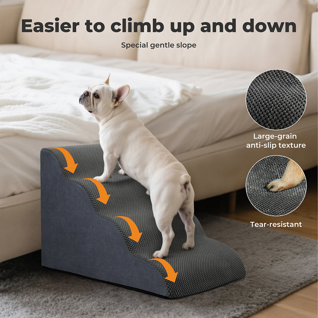 Skylos Pet Stairs Dog Ramp for Bed Sofa Small Dog 2/3/4 Step Non-Slip Washable