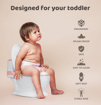 Dekko Kids Potty Trainer Seat Safety Toilet Training Toddler Non-Slip Pink