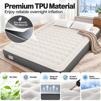 Lavio Inflatable Mattress TPU Airbed Rechargeable Pump Double Camp Bed Grey