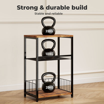 Levede Sofa Side Table with Storage 3 Tier Bedside End Table Living Room Bedroom