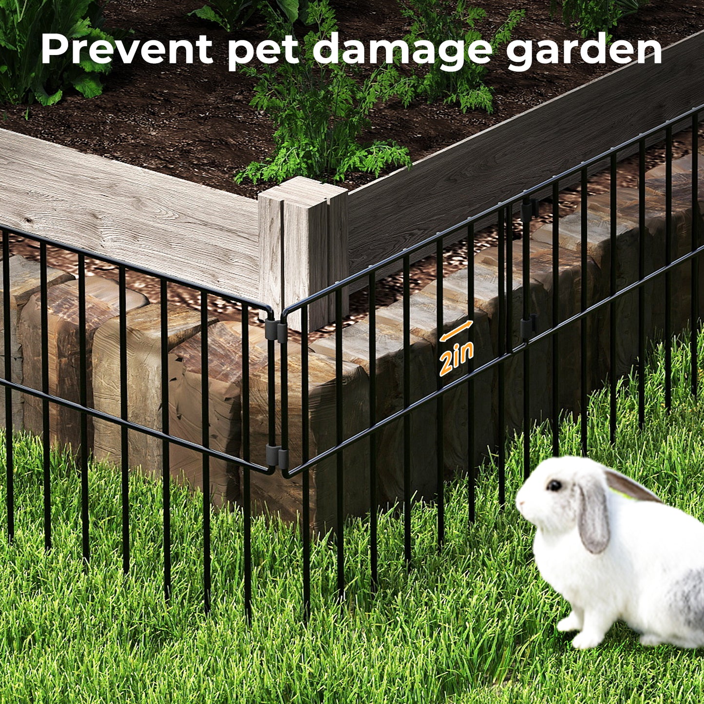 Levede 10 Pack Animal Barrier Outdoor Pet Border Metal Decorative Garden Fence