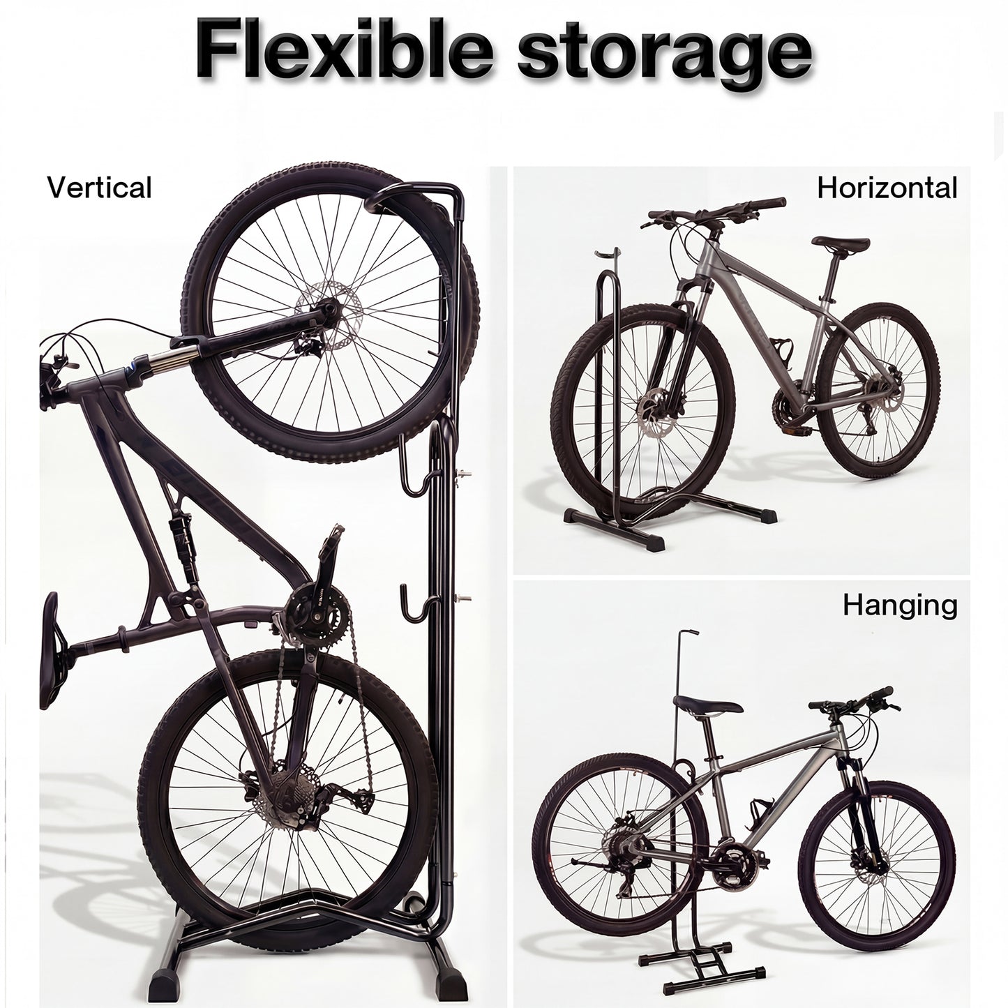 MONVELO Bike Rack Floor Stand Bicycle Parking Freestanding Storage Outdoor Black
