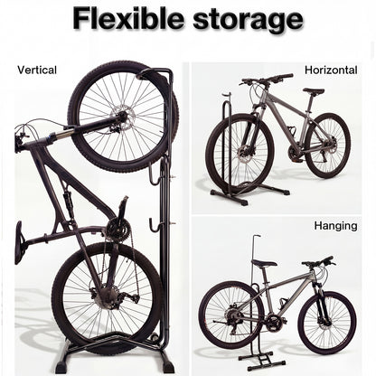 MONVELO Bike Rack Floor Stand Bicycle Parking Freestanding Storage Outdoor Black