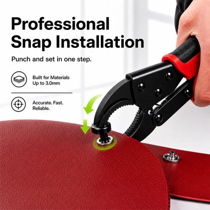 Snap Fastener Kit Adjustable Press Tool for Boat Covers Leather Cloths Red