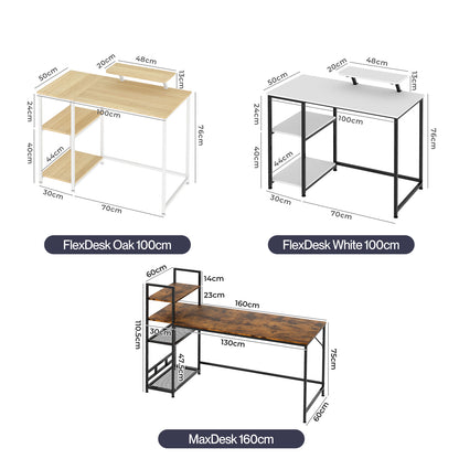 Levede Computer Desk L Shaped Corner Office Table Home Storage Shelves Drawers