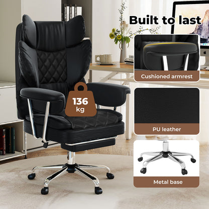 Levede Executive Office Chair Ergonomic High Back Spring Cushion Seat Footrest