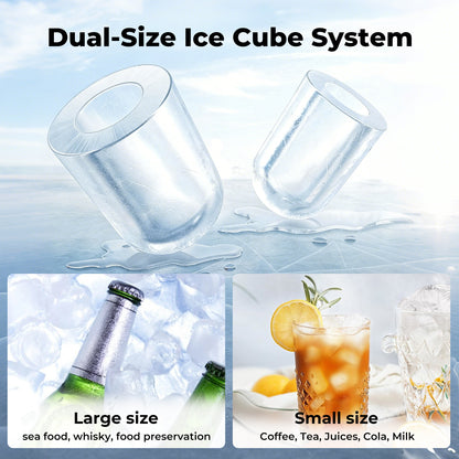 Spector Ice Maker Machine Countertop 12Kg in 24Hrs 9 Cubes Ready in 6-12Mins